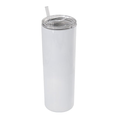 20 oz. Stainless Steel Sublimation Skinny Tumbler with Lid and Straw