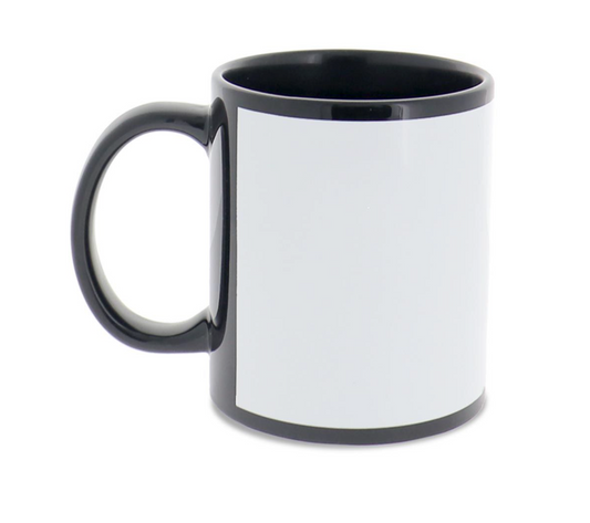 Black Ceramic Sublimation Mug w/ Printable Area - 11 oz