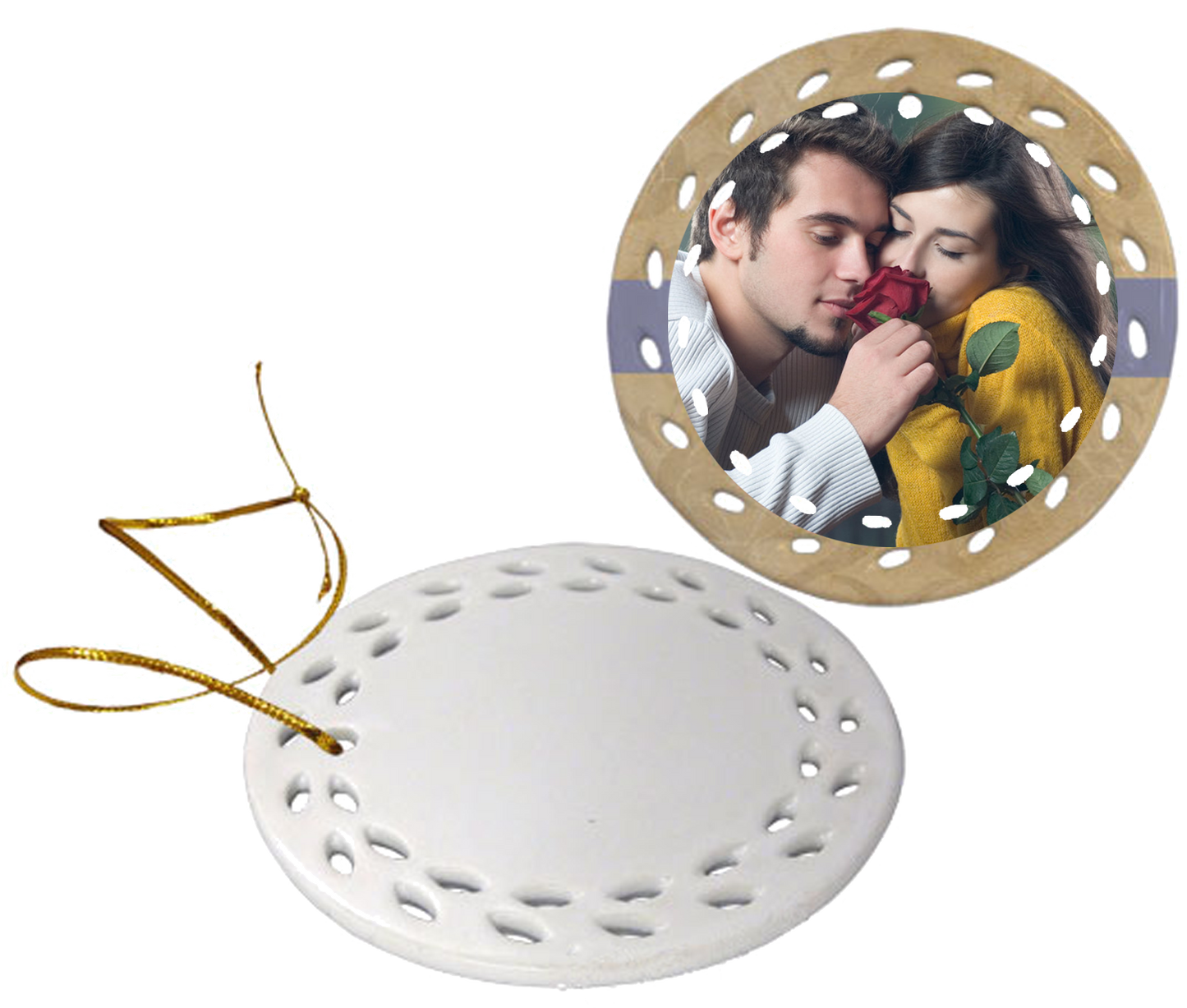 Sublimation Doily Round Ornament (2 sided) 25pk.