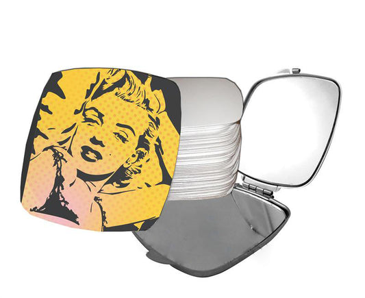 Silver Square Compact Makeup Mirror for Sublimation