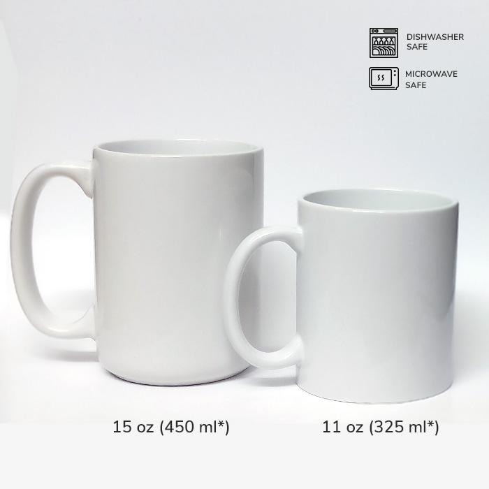 White Ceramic Sublimation Mugs - 15 oz